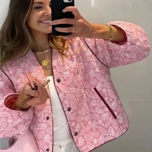 Pink Paisley Quilted Jacket - HoneyPlum Clothing